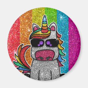 Rainbow Glitter Unicorn Sparkly LGBTQ Sparkles     Magnet