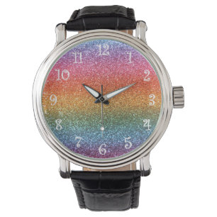 Rainbow glitter watch