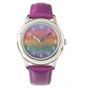 Rainbow glitter watch
