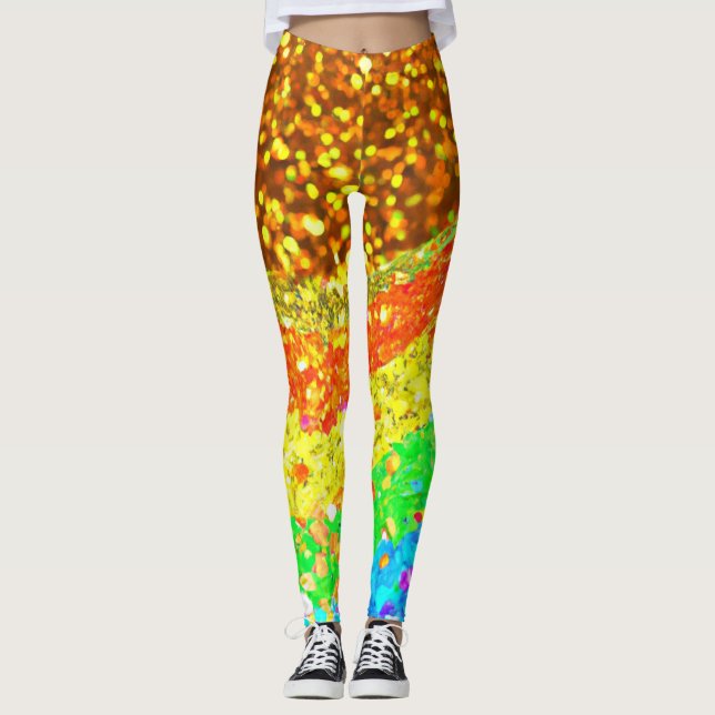 Rainbow Glittering Leggings (Front)