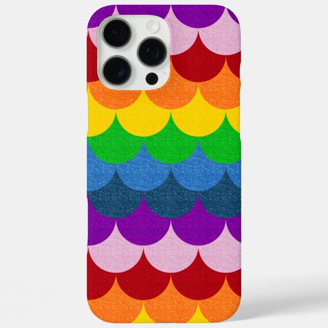 Rainbow Glittery Mermaid Scales Pattern Case-Mate iPhone Case (Back)