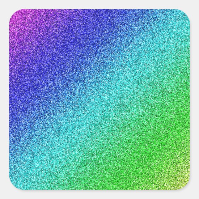 rainbow Glitzer colorful Square Sticker (Front)