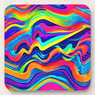 Rainbow Glow abstract Pattern Coaster
