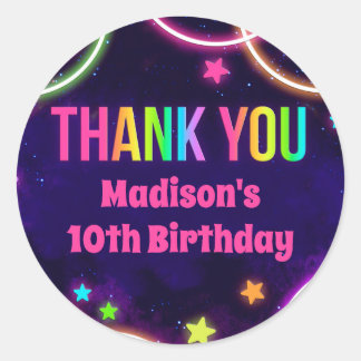Rainbow Glow Birthday Party Stickers