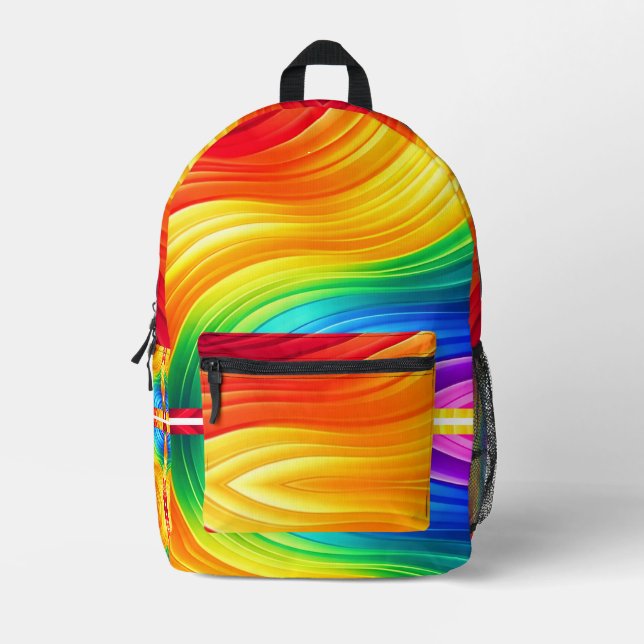 Rainbow Glow Gradient Large Backpack (Front)