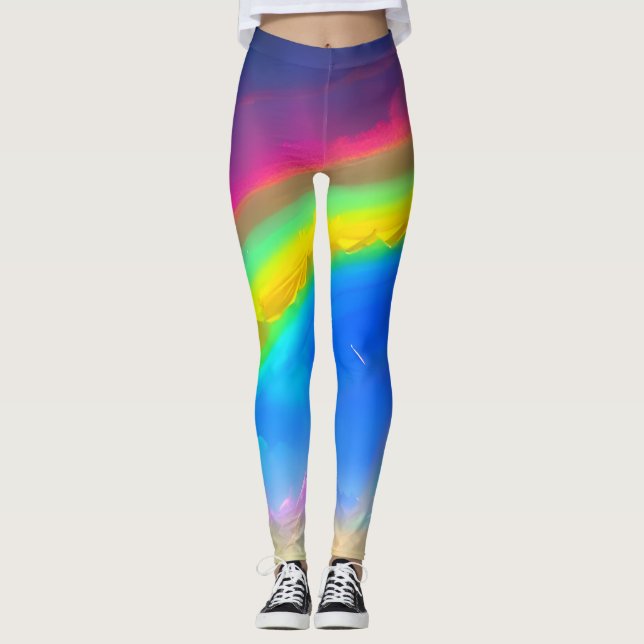 Rainbow Glow Sky Leggings (Front)
