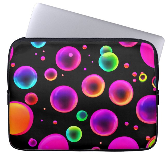 Rainbow Glowing Bubble Dream Laptop Sleeve (Front)