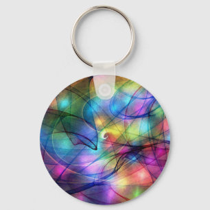 rainbow glowing lights key ring