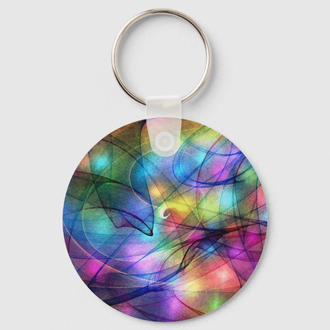 rainbow glowing lights key ring (Front)