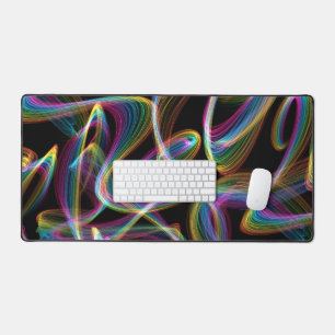 rainbow glowstick lightpainting : desk mat