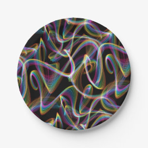 rainbow glowstick lightpainting : paper plate