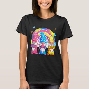 Rainbow Gnome Easter Bunny Ears Eggs Hunting Baske T-Shirt