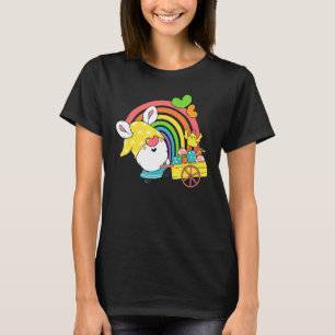 Rainbow Gnome Easter Bunny Ears Eggs Hunting Wheel T-Shirt