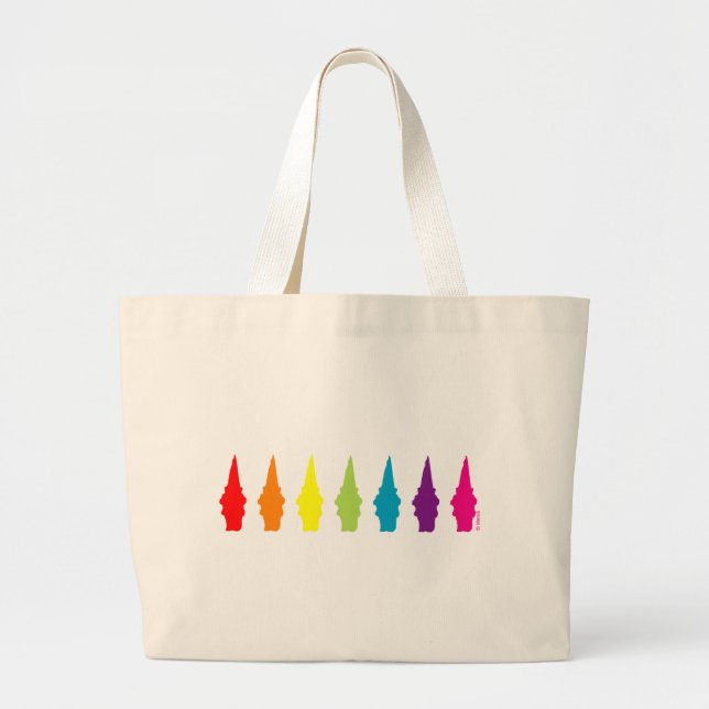 Rainbow Gnomes Large Tote Bag (Front)