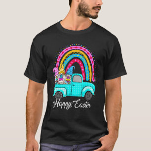 Rainbow gnomes with Bunny Eggs Hunting Truck Easte T-Shirt