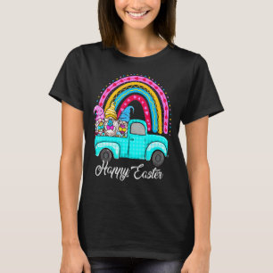Rainbow gnomes with Bunny Eggs Hunting Truck Easte T-Shirt