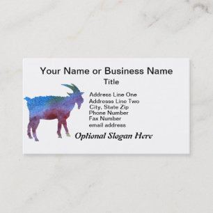 Rainbow Goat with Customisable Text Business Card
