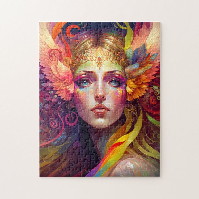 Rainbow Goddess Fantasy Art Jigsaw Puzzle (Vertical)