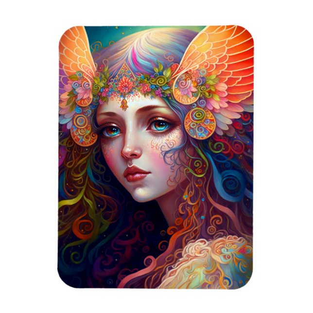 Rainbow Goddess Fantasy Art Magnet (Vertical)