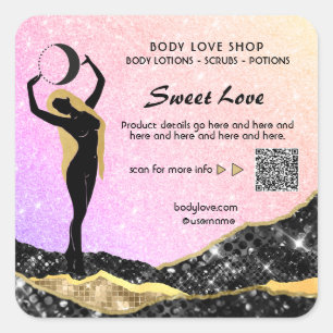 *~* RAINBOW Goddess Intention Spell AP24 Lavender Square Sticker