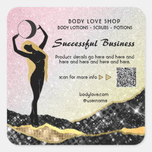 *~* Rainbow Goddess Intention Spell AP24 Ombre Square Sticker