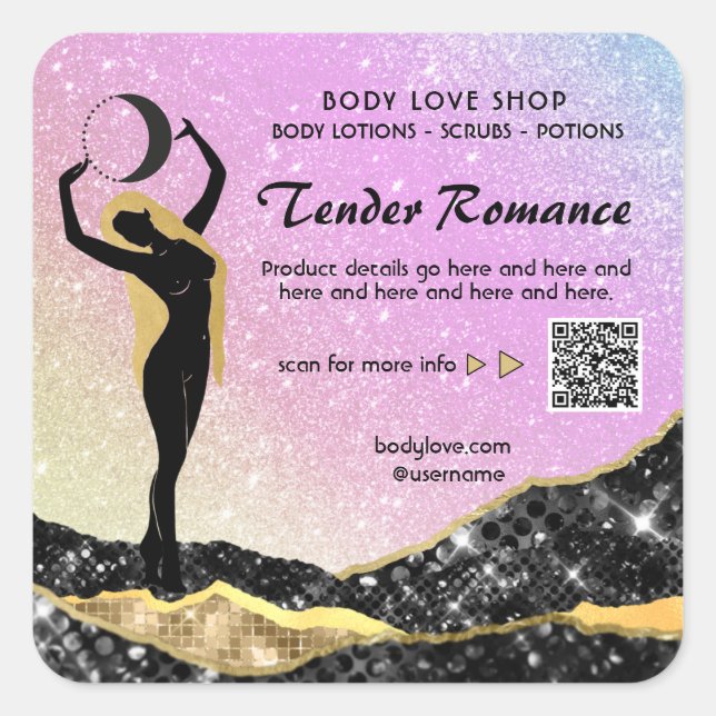 *~* RAINBOW Goddess Intention Spell AP24 Violet Square Sticker (Front)