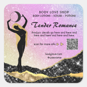 *~* RAINBOW Goddess Intention Spell AP24 Violet Square Sticker