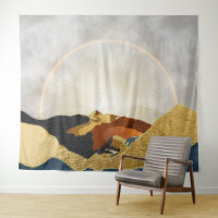 Rainbow Gold Metallic Mountain Bright Sun Landscap