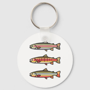Rainbow Golden Brook Trout Fishing Gift For Angler Key Ring