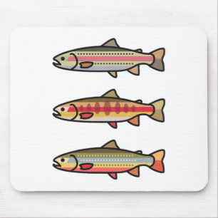 Rainbow Golden Brook Trout Fishing Gift For Angler Mouse Pad