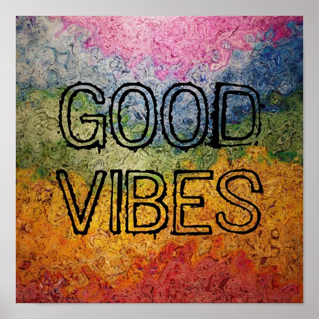 Rainbow Good Vibes Poster (Front)