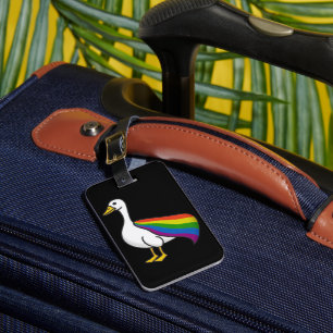 Rainbow Goose LGBTQ Pride Gay Transgender LGBTQ+ Luggage Tag