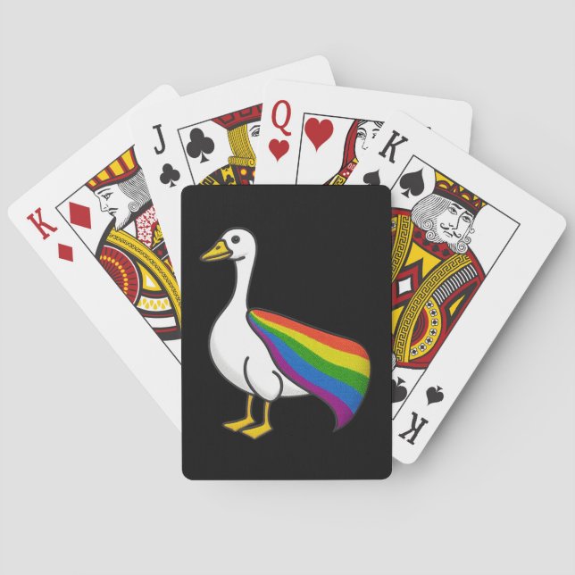Rainbow Goose LGBTQ Pride Gay Transgender LGBTQ+ Playing Cards (Back)