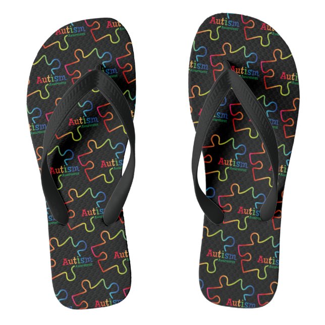 Rainbow Gradient Autism Awareness Thongs (Footbed)