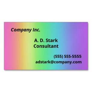 Rainbow Gradient Business Card Magnets