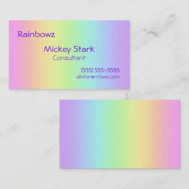 Rainbow Gradient Business Cards (Front/Back)
