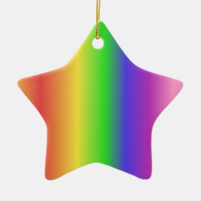Rainbow gradient ceramic tree decoration (Front)