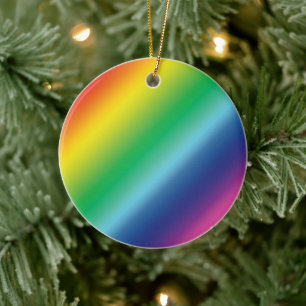 Rainbow gradient colours pattern diversity pride ceramic ornament