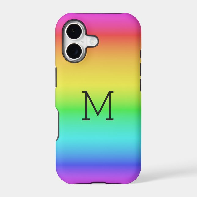 Rainbow Gradient custom monogram phone cases (Back)