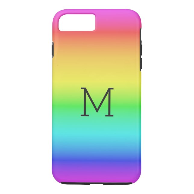 Rainbow Gradient custom monogram phone cases (Back)