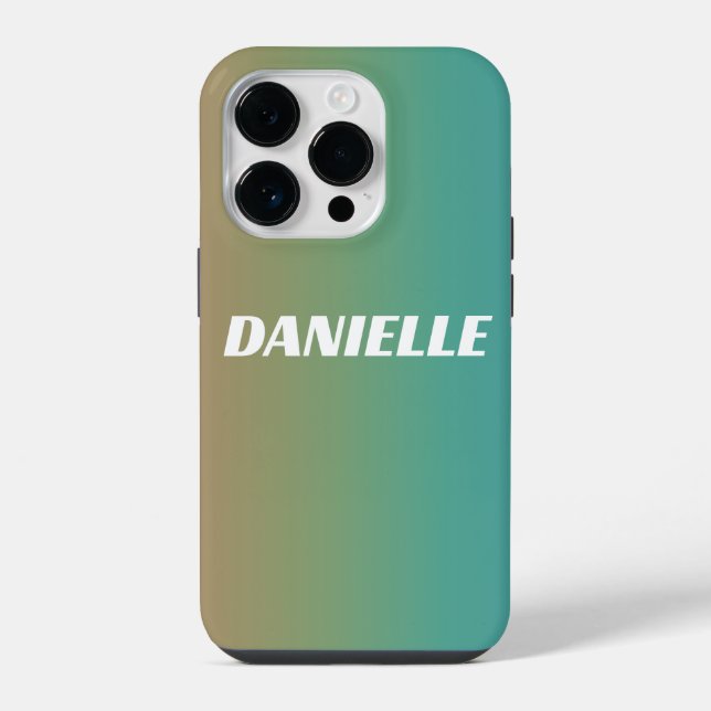 Rainbow Gradient Custom Name iPhone Case (Back)