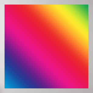 Rainbow Gradient Diagonal Poster