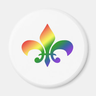 Rainbow Gradient Fleur de Lis Magnet