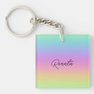 Rainbow Gradient  Key Ring
