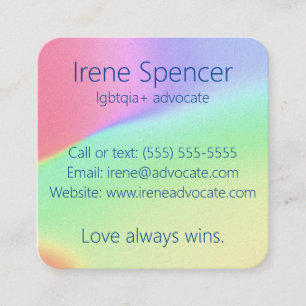 Rainbow Gradient LGBTQIA+ Square Business Card