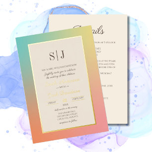 Rainbow Gradient Modern Wedding 