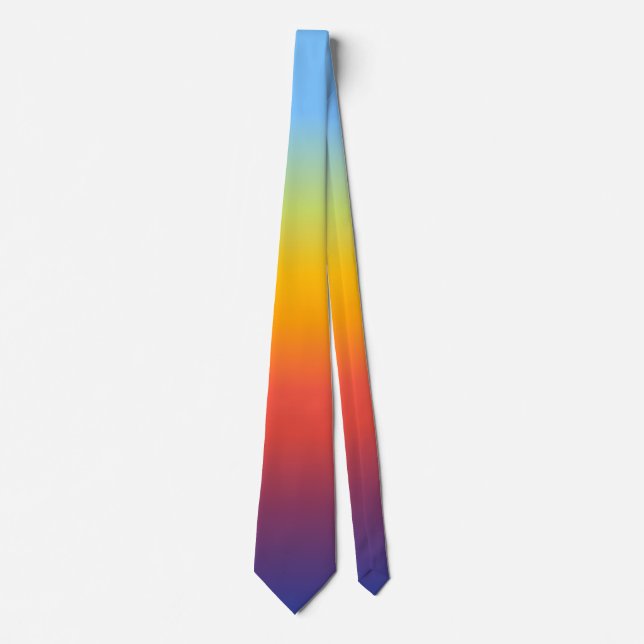 Rainbow Gradient Necktie Multicolor Ombre Vibrant  (Front)