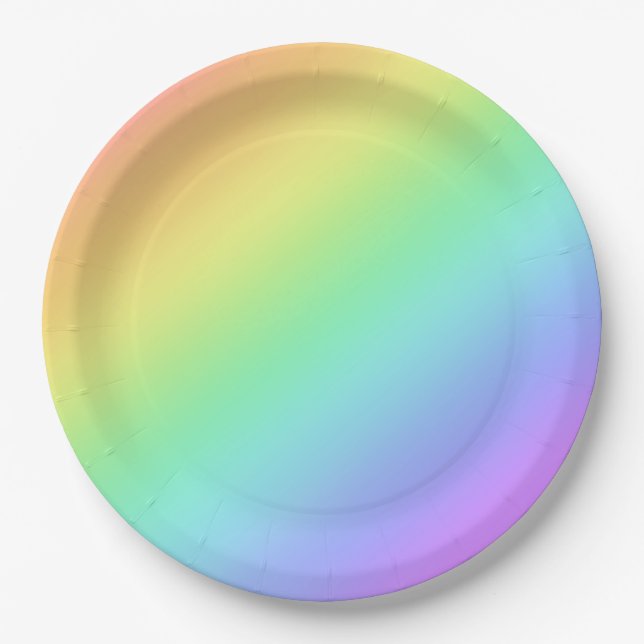 Rainbow Gradient Paper Plate (Front)