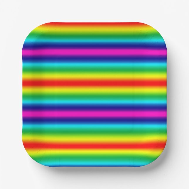Rainbow gradient.  paper plate (Front)