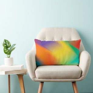 Rainbow Gradient Pattern - Abstract Colourful Lumbar Cushion